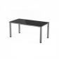 ROCADA Kit Mesa Executive 140X80 Cromado / Cristal Negro