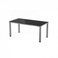 ROCADA Kit Mesa Executive 140X80 Cromado / Cristal Negro