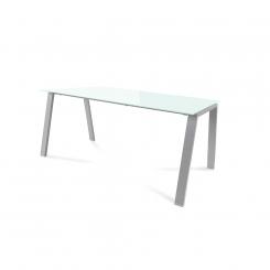 ROCADA Kit Mesa Serie Blanca 160X80 Aluminio/ Cristal Blanco
