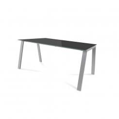 ROCADA Kit Mesa Serie Blanca 160X80 Aluminio/ Cristal Negro