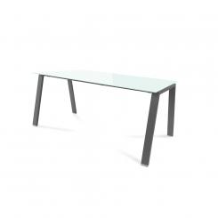 ROCADA Kit Mesa Serie Blanca 160X80 Antracita/ Cristal Blanco