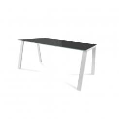 ROCADA Kit Mesa Serie Blanca 160X80 Blanco/ Cristal Negro