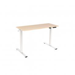 ROCADA Mesa 120X60Cm Regulable En Altura Electricamente Con 2 Telescópicos Estructura Blanca / Tablero Haya