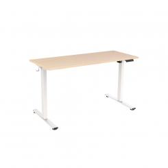 ROCADA Mesa 140X80Cm Regulable En Altura Electricamente Con 2 Telescópicos Estructura Blanca / Tablero Haya