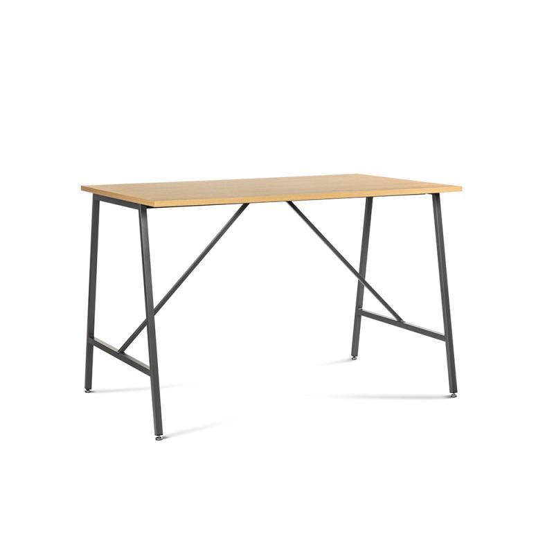 rocada-mesa-alta-modelo-stand-con-estructura-de-acero-pintada-en-antracita-y-tablero-de-melamina-en-color-roble-medida-160x100x105cm