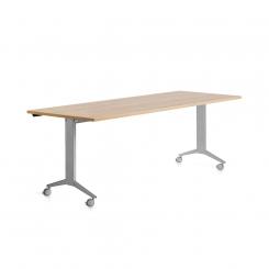 ROCADA Mesa Con Tablero Abatible 180X80Cm Color Aluminio/Roble