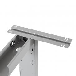Rocada mesa de oficina ajustable en altura serie metal con forma L derecha 160x120 aluminio