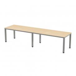 Rocada mesa de oficina cuádruple ( 4 puestos) serie executive 163x360 aluminio / cristal