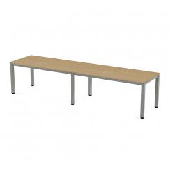 Rocada mesa de oficina cuádruple ( 4 puestos) serie executive 163x360 aluminio / cristal negro