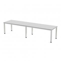 Rocada mesa de oficina cuádruple ( 4 puestos) serie executive 163x360 blanco / cristal