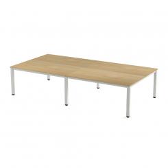 Rocada mesa de oficina cuádruple ( 4 puestos) serie executive 360x163 aluminio / haya