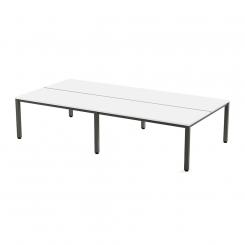 Rocada mesa de oficina cuádruple ( 4 puestos) serie executive 360x163 antracita / blanco