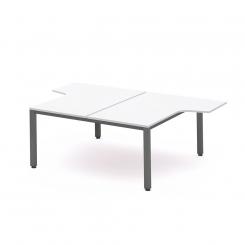 Rocada mesa de oficina doble (2 puestos) serie executive con forma de L 180x163x220 antracita / blanco