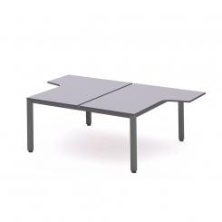 Rocada mesa de oficina doble (2 puestos) serie executive con forma de L 180x163x220 antracita / gris