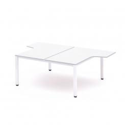 Rocada mesa de oficina doble (2 puestos) serie executive con forma de L 180x163x220 blanco / blanco