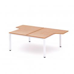 Rocada mesa de oficina doble (2 puestos) serie executive con forma de L 180x163x220 blanco / haya. DISPONIBLE EN DISTINTOS ACABADOS. CONSÚLTANOS TODAS LAS OPCIONES DISPONIBLES.