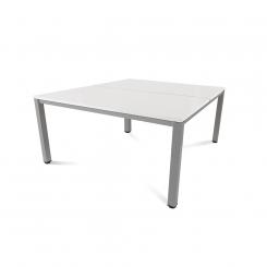 Rocada mesa de oficina doble serie executive 160x163 aluminio / blanco