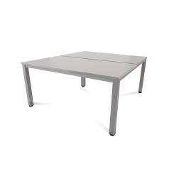 Rocada mesa de oficina doble serie executive 160x163 aluminio / gris