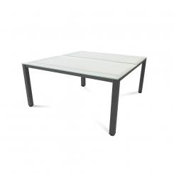 Rocada mesa de oficina doble serie executive 160x163 antracita / cristal