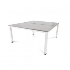 Rocada mesa de oficina doble serie executive 160x163 blanco / gris
