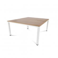 Rocada mesa de oficina doble serie executive 160x163 blanco/ roble