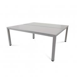 Rocada mesa de oficina doble serie executive 180x163 aluminio / gris