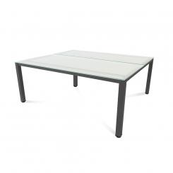 Rocada mesa de oficina doble serie executive 180x163 antracita / cristal