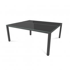 Rocada mesa de oficina doble serie executive 180x163 antracita / cristal negro