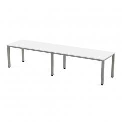 Rocada mesa de oficina doble serie executive (2  puestos) 360x80 aluminio / blanco