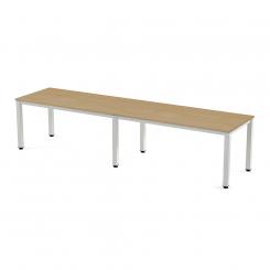 Rocada mesa de oficina doble serie executive (2  puestos) 360x80 blanco/ roble