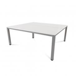 Rocada mesa de oficina doble serie executive180x163 aluminio / blanco