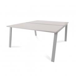 Rocada mesa de oficina serie blanca 160x163 aluminio / gris