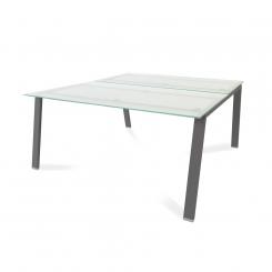 Rocada mesa de oficina serie blanca 160x163 antracita / cristal