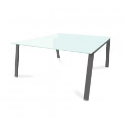 Rocada mesa de oficina serie blanca 160x163 antracita / cristal negro