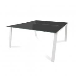 Rocada mesa de oficina serie blanca 160x163 blanco / cristal blanco