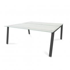 Rocada mesa de oficina serie blanca 180x163 antracita / cristal