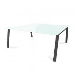 Rocada mesa de oficina serie blanca 180x163 antracita / cristal blanco
