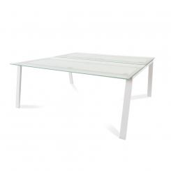Rocada mesa de oficina serie blanca 180x163 blanco / cristal