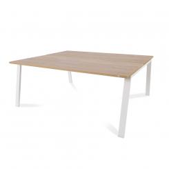 Rocada mesa de oficina serie blanca 180x163 blanco/ roble