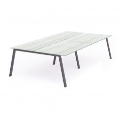 Rocada mesa de oficina serie blanca 320x163 antracita / cristal