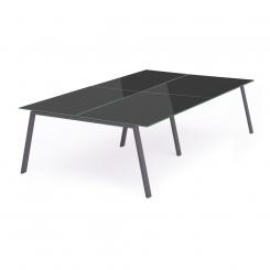 Rocada mesa de oficina serie blanca 320x163 antracita / cristal negro