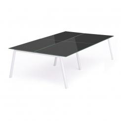Rocada mesa de oficina serie blanca 320x163 blanco / cristal negro