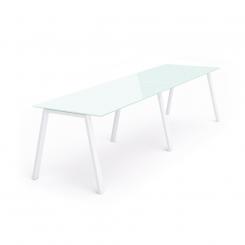 Rocada mesa de oficina serie blanca 320x80 blanco / cristal negro