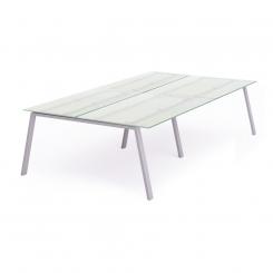Rocada mesa de oficina serie blanca 360x163 aluminio / cristal