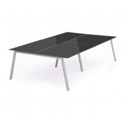 Rocada mesa de oficina serie blanca 360x163 aluminio / cristal blanco