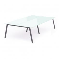 Rocada mesa de oficina serie blanca 360x163 antracita / cristal blanco