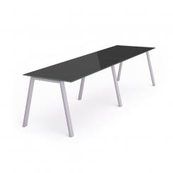 Rocada mesa de oficina serie blanca 360x80 aluminio / cristal negro