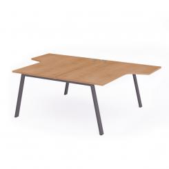 Rocada mesa de oficina serie blanca con forma de L 160x163x240 antracita / roble