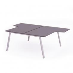 Rocada mesa de oficina serie blanca con forma de L 180x163x240 aluminio / gris