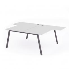 Rocada mesa de oficina serie blanca con forma de L 180x163x240 antracita / blanco